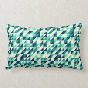 Greenish Triangle Pattern Lumbar Cushion