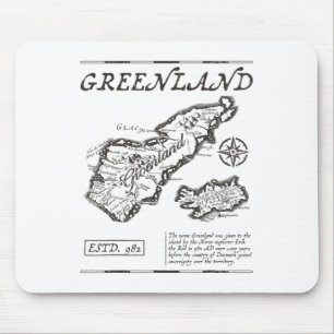 Greenland 982 Historic Map _ Groenland Since 982 R Mouse Pad