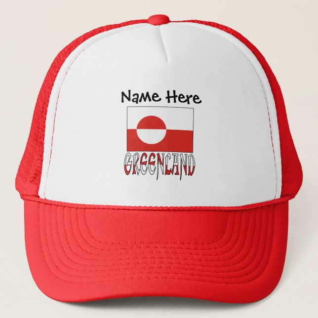 Greenland and Greenlander Flag Personalised  Trucker Hat (Front)