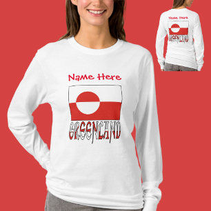 Greenland and Greenlander Flag Red Personalised T-Shirt