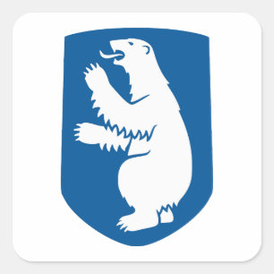 Greenland coat arms country symbol emblem flag den square sticker