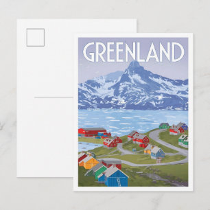 Greenland Denmark Vintage Art Travel Postcard
