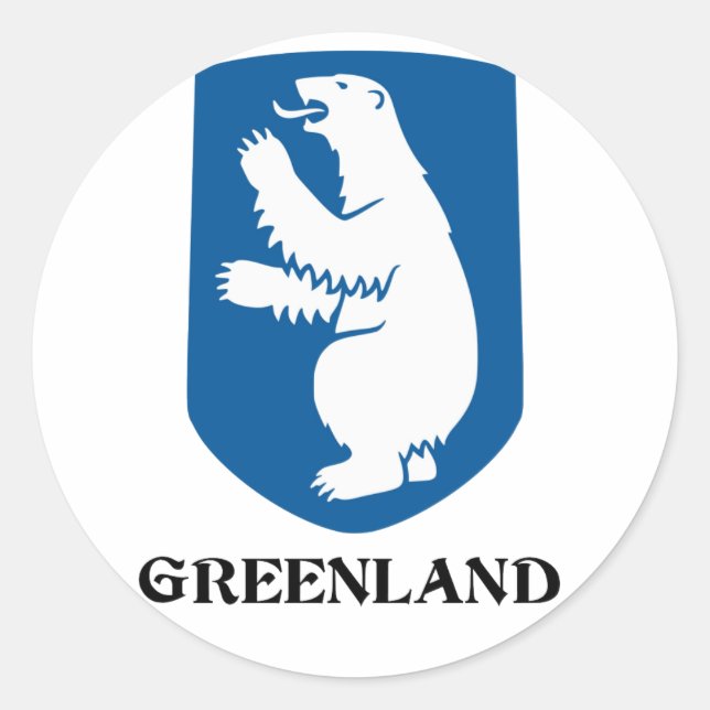 GREENLAND - emblem/symbol/coat of arms/flag Classic Round Sticker (Front)