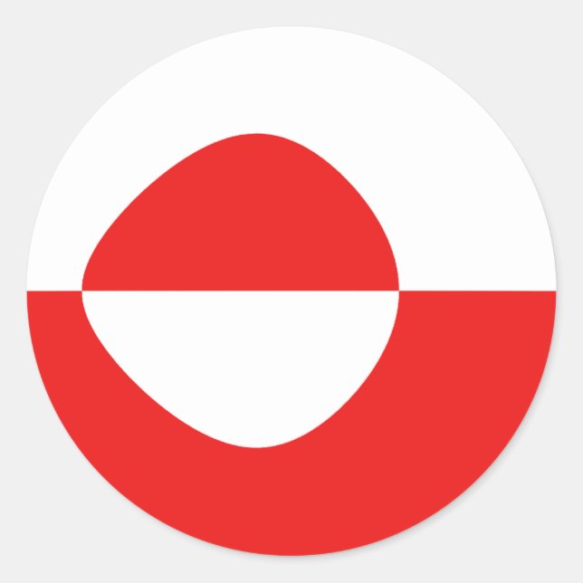 Greenland Fisheye Flag Sticker (Front)