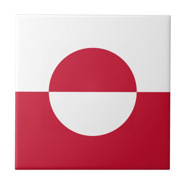 Greenland Flag Ceramic Tile (Front)