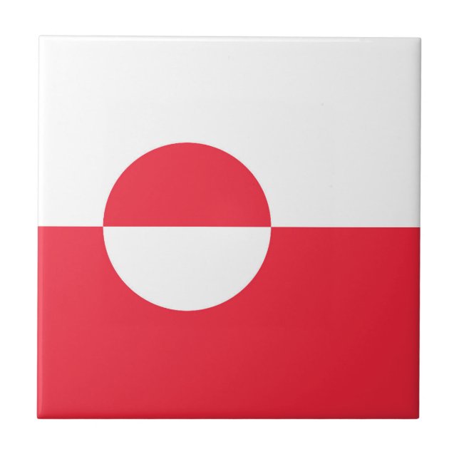 Greenland flag ceramic tile (Front)