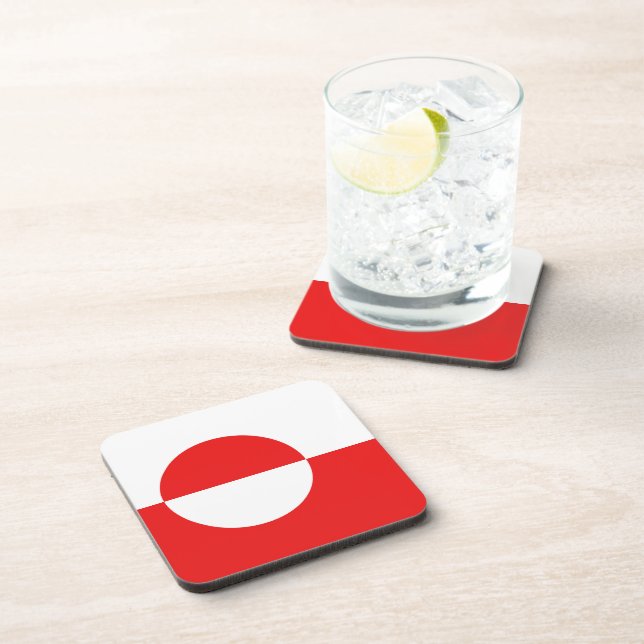 Greenland Flag Coaster (Right Side)