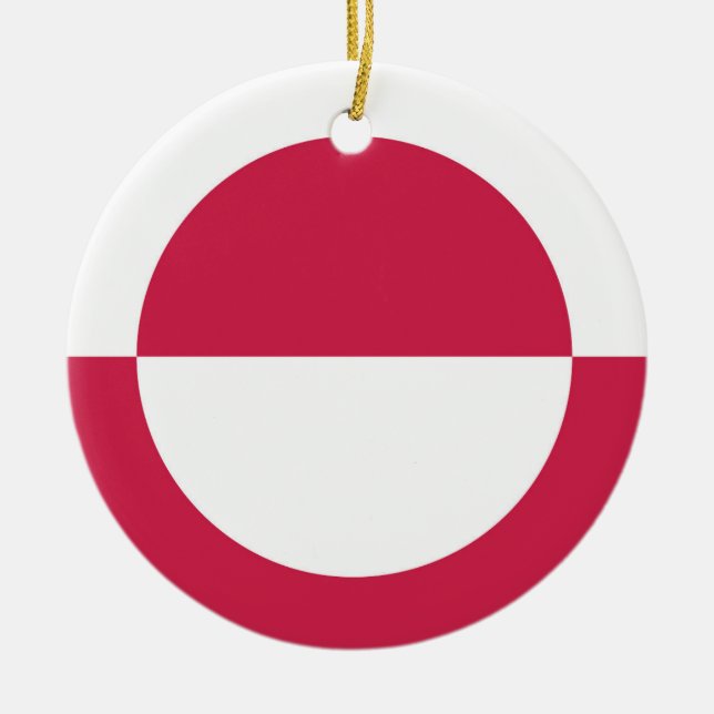 Greenland Flag Emblem Ceramic Ornament (Front)