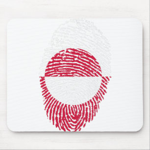 Greenland Flag Fingerprint Country Pride Mouse Pad