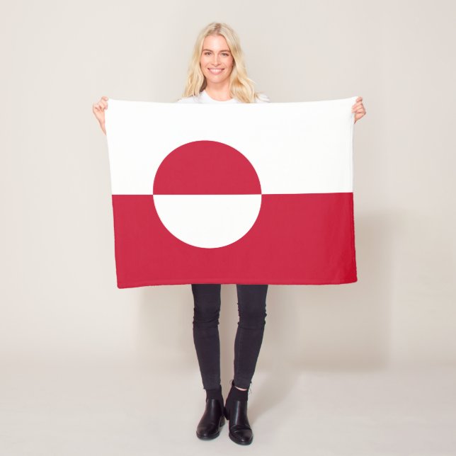 Greenland Flag Fleece Blanket (In Situ)