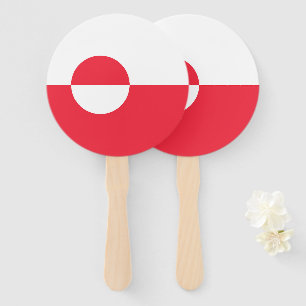 Greenland flag hand fan