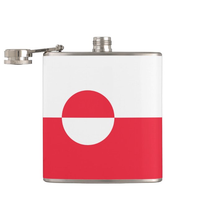 Greenland flag hip flask (Opened)