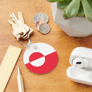 Greenland flag key ring