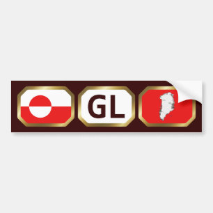 Greenland Flag Map Code Bumper Sticker