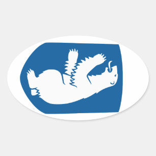 Greenland Flag Map GL Oval Sticker