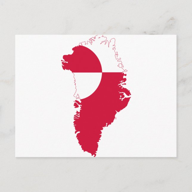 Greenland Flag Map GL Postcard (Front)
