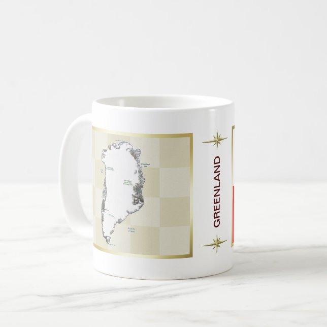 Greenland Flag + Map Mug (Front Left)