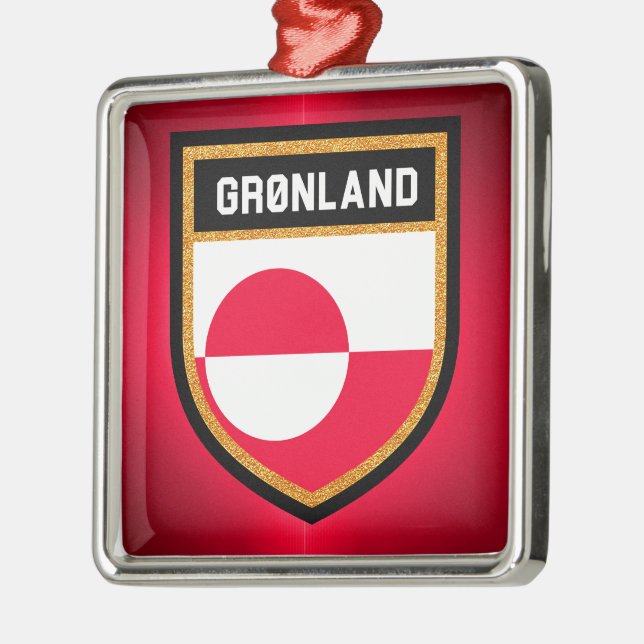 Greenland Flag Metal Ornament (Left)