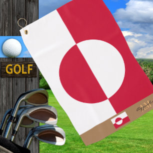 Greenland flag monogrammed / Greenland golf towel