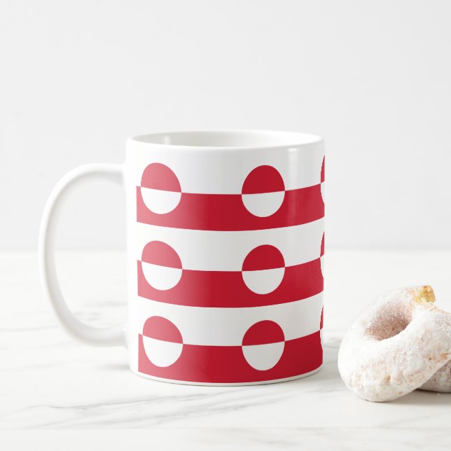 Greenland Flag pattern  Coffee Mug (With Donut)