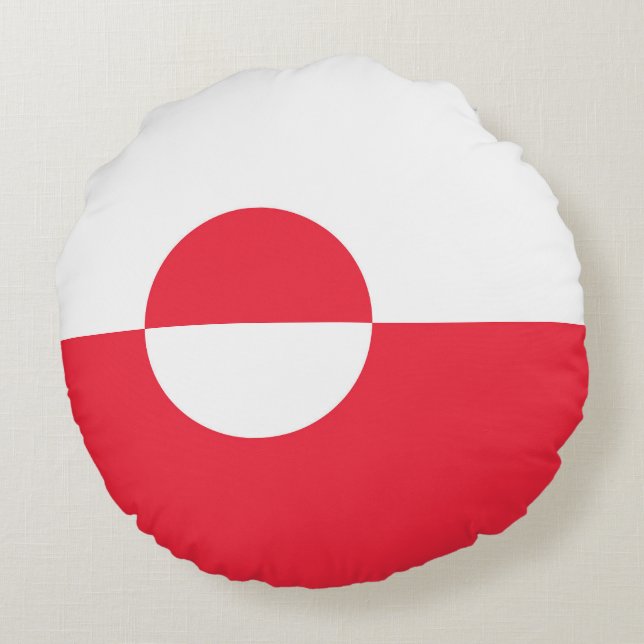 Greenland flag round cushion (Back)