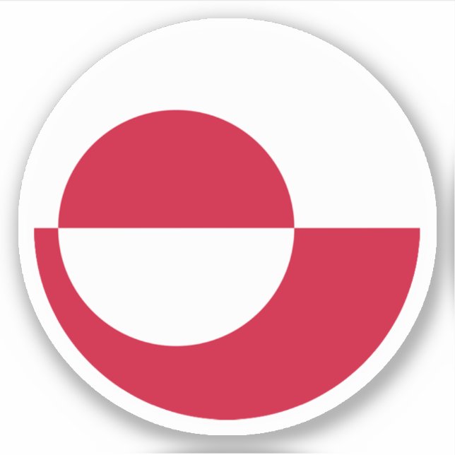 Greenland Flag Round Sticker (Front)