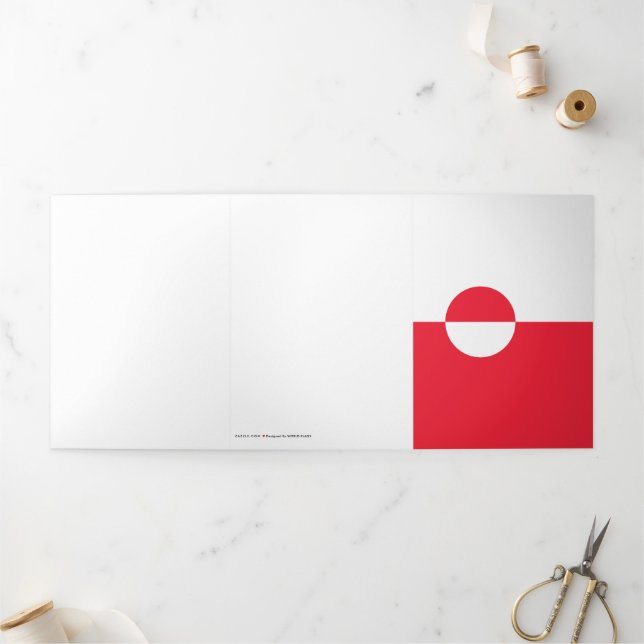 Greenland flag Tri-Fold card (Outside)