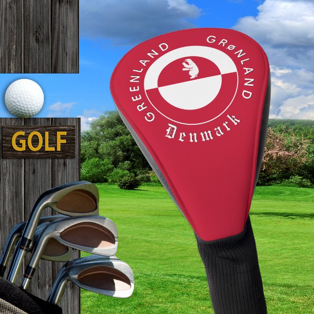 Greenland Golf Head Cover, Bear, Greenland Flag Golf Head Cover (Greenland Golf Head Cover / Flag)