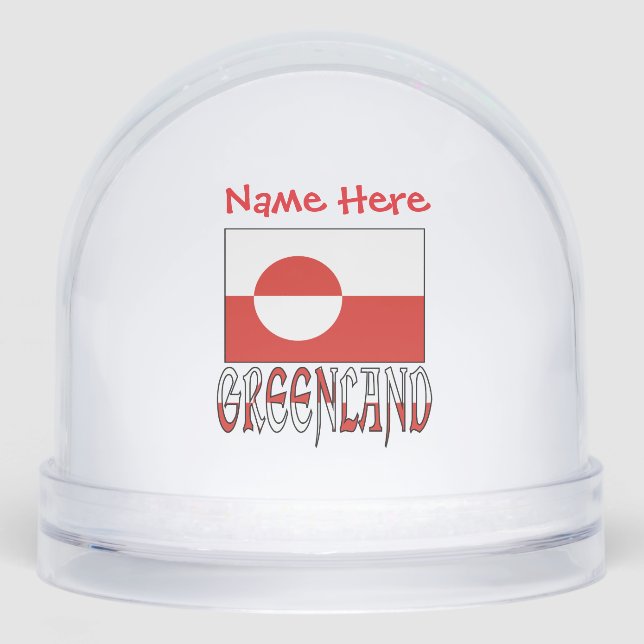 Greenland Greenlander Flag Red Personalisation  Snowglobe (Front)
