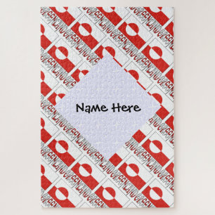 Greenland Greenlander Flag Tiled Black Personalise Jigsaw Puzzle