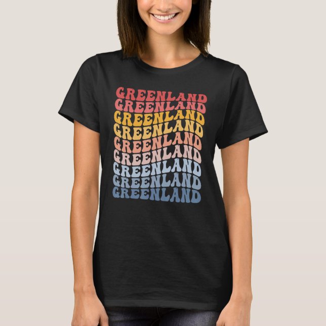 Greenland Groovy Retro Greenlander T-Shirt (Front)
