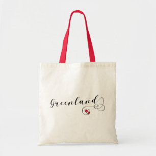 Greenland Heart Flag Tote Bag