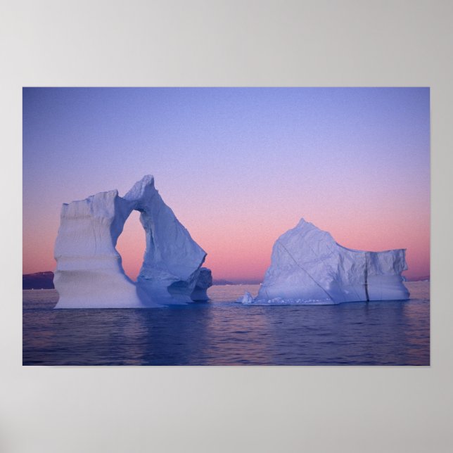 Greenland, Iceberg at sunset. Poster (Front)