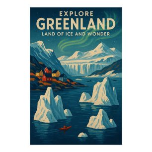 GREENLAND — Land of Ice and Wonder Poster