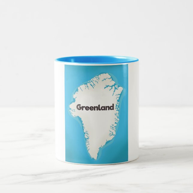 Greenland map Two-Tone coffee mug (Center)