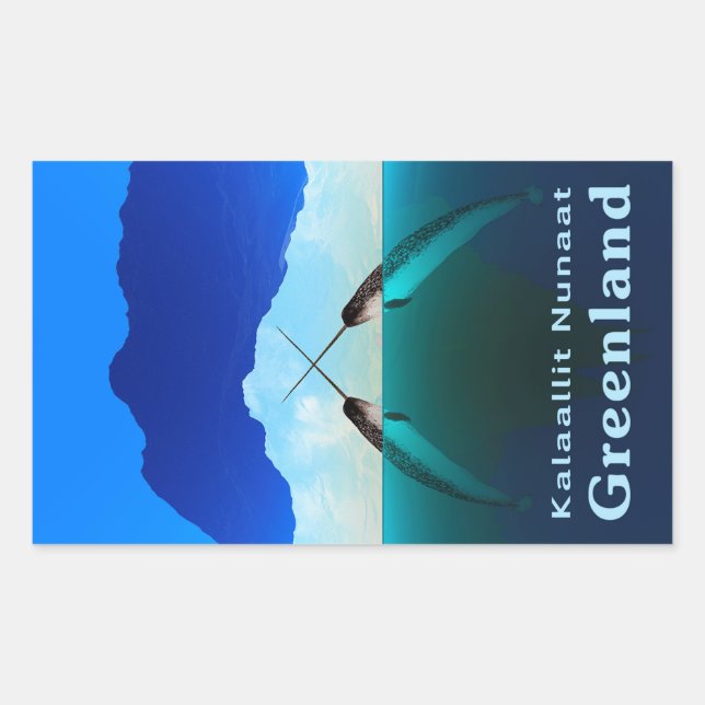 Greenland - Narwhal Rectangular Sticker (Front)
