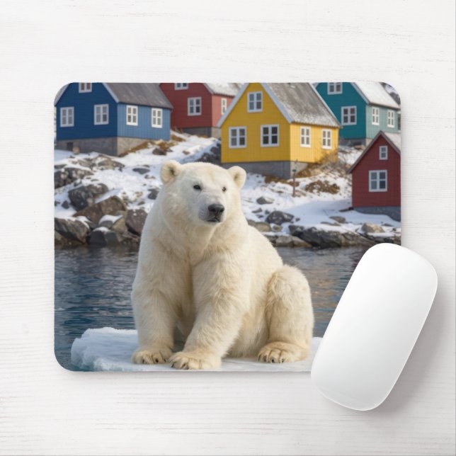 Greenland Polar Bear On an Ice Floe Mouse Pad (With Mouse)