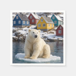 Greenland Polar Bear On an Ice Floe Napkin