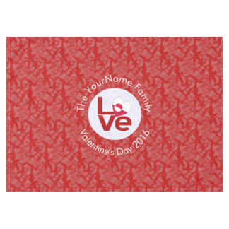 Greenland Red LOVE Flag Personalised Tablecloth