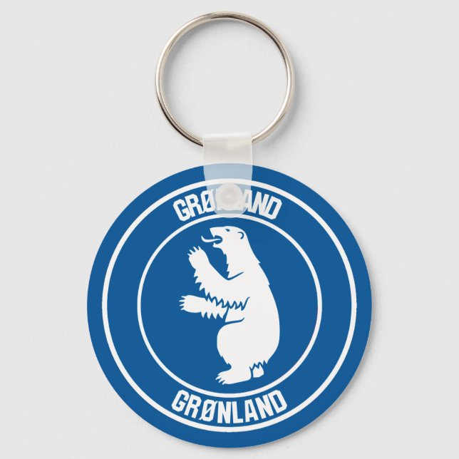 Greenland Round Emblem Key Ring (Front)