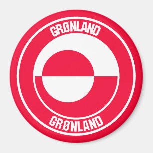 Greenland Round Emblem Magnet