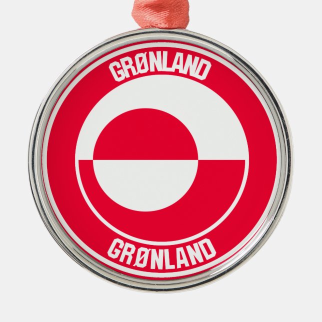 Greenland Round Emblem Metal Ornament (Front)