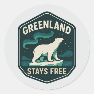 GREENLAND STAYS FREE Badge Classic Round Sticker