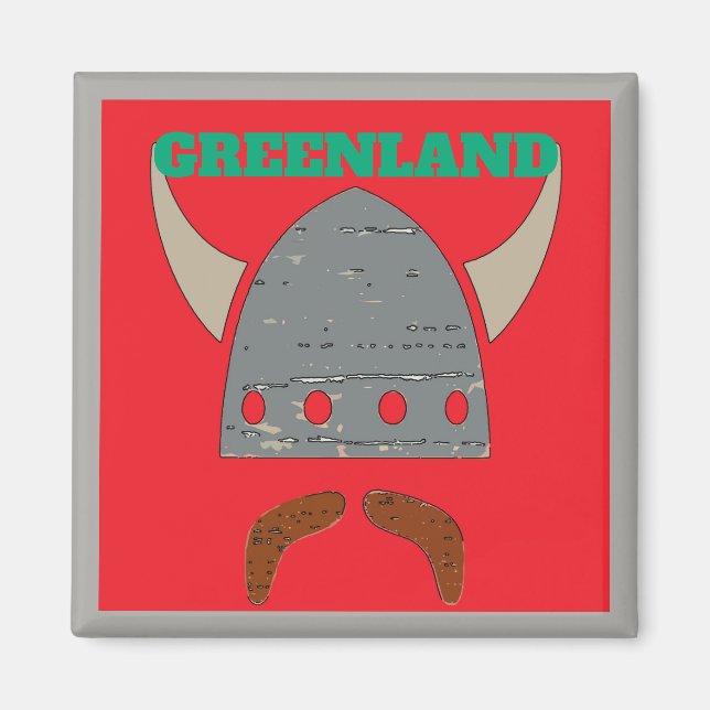 GREENLAND, Viking Head Magnet (Front)