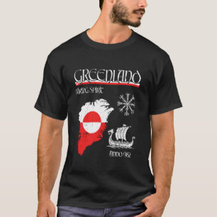 Greenland - Viking Vegvisir - Greenland Flag Souve T-Shirt
