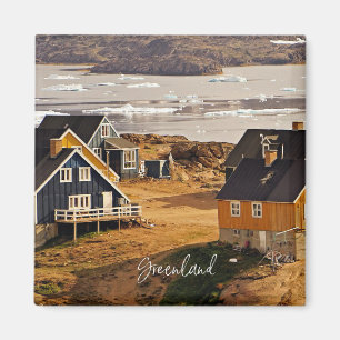 Greenland village, scenic photograph magnet