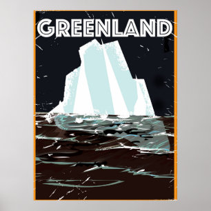 Greenland vintage travel poster