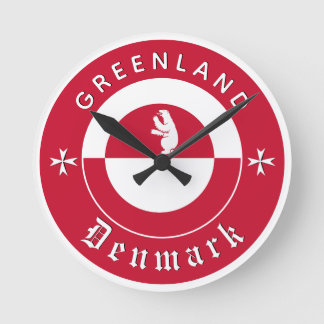 Greenland Wall Clock, Bear, Greenland Flag Round Clock