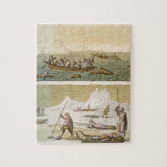 Greenland: Whale fishing and Seal hunting, from 'L Jigsaw Puzzle (Vertical)