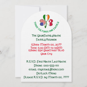 Greenlander Irish USA Shamrock Family Reunion Invitation